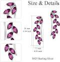wholesale Sterling Silver Austrian Crystal Leaf Ear Climbers Hypoallergenic Earrings for Sensitive Ears-0-39