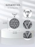 wholesale 925 Sterling Silver &  Star of David Pendant Necklace for Men and Women-0-1