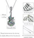 wholesale 925 Sterling Silver Musical Guitar Urn Pendant with Abalone Shell and Cubic Zirconia Elements - 3-in-1 Keepsake Jewelry Set for Ashes or Hair Memorials-0-4