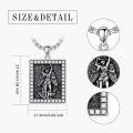 wholesale 925 Sterling Silver Angel Pendant Necklace  with Cubic Zirconia and Black Enamel - Religious Jewelry for Men & Women-0-1