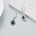 wholesale 925 Sterling Silver Green Moss Agate Celtic Filigree Teardrop Dangle Earrings with Leverbacks-0-4