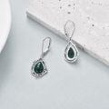 wholesale 925 Sterling Silver Green Moss Agate Celtic Filigree Teardrop Dangle Earrings with Leverbacks-0-4