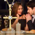 wholesale 14K Gold Cubic Zirconia Cross Pendant Necklace for Women Religious s-0-1