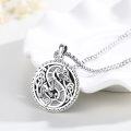 wholesale 925 Sterling Silver Nordic Mythology Wolf & Raven Pendant Necklace for Men Women Norse -0-4