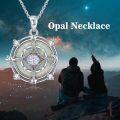 wholesale 925 Sterling Silver White Opal & Zircon June Birthstone Pendant Necklace-0-3