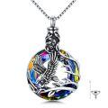 TOUPOP Sterling Silver & Volcano Crystal Eagle Urn Necklace For Ashes Memorial Jewelry-0-0