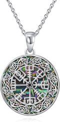 wholesale 925 Sterling Silver Abalone Shell Tree of Life Pendant with Celtic Dragon and Evil Eye Design Necklaces for Women Men s-0-0