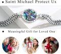 wholesale 925 Sterling Silver Saint Michael Protection Amulet Charm Bracelet  for Men Women-0-2