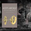wholesale Gold 925 Sterling Silver Celtic Knot Huggie Hoop Earrings with Black CZs - Hypoallergenic Jewelry for Women and Girls-0-5