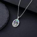 wholesale 925 Sterling Silver Saint Patrick Protect Us Pendant with Abalone Shell and Crosses Necklace -0-2