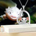 wholesale 925 Sterling Silver Opal Flower Rabbit Pendant Necklace for Women Girls Mothers Day Gift-0-3