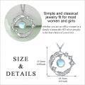 wholesale 925 Sterling Silver Moonstone & CZs Leaf Design Crescent Moon Pendant Necklace Gift for Her Him-0-3