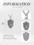 wholesale 925 Sterling Silver Archangel St Michael Protect Us Shield Pendant Necklace 925  for Men & Women-0-1