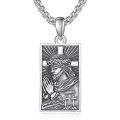wholesale 925 Sterling Silver Rectangular Jesus Praying Cross Pendant Necklaces for Men/Women Christian Gifts-0-0