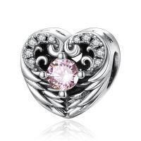 wholesale 925 Sterling Silver Stone Angel Wing Charm Bracelet Jewelry Gift for Women-10 Oct - Tourmaline
