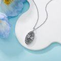 wholesale 925 Sterling Silver 925 Dragonfly Floral Keepsake Cremation Pendant Urn Necklace w/Funnel & Fill Tool in Gift Box-0-4
