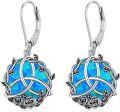 wholesale 925 Sterling Silver Celtic Knot & Roses Dangle Earrings for Women-0-10