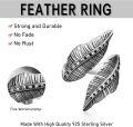 wholesale  Sterling Silver Adjustable Open Ring Jesus Infinity Lion Viking Feather Ring Jewelry Gift -0-5