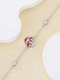 wholesale 925 Sterling Silver Red & Yellow Toadstool Charm Bracelet-0-3