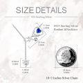 wholesale 925 Sterling Silver Heartbeat Crystal Blue Sapphire Pendant Necklace for Women-0-4