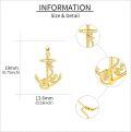 wholesale 14K Gold Anchor Pendant Necklace with Starfish and Rope Design for Women's-0-3