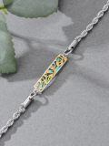 wholesale 925 Sterling Silver Adjustable Abalone Shell Bar Bracelet with Tree of Life Design Summer s for Women-0-1
