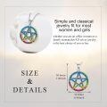 wholesale 925 Sterling Silver Rainbow Enamel Pentacle Triquetra Pendant Necklace for Women-0-4