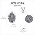wholesale 925 Sterling Silver St Jude Thaddeus Oval Religious Catholic Pendant Necklace-0-3