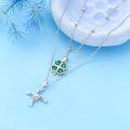 wholesale 925 Sterling Silver Shamrock & Turquoise St Bridget's Cross Pendant Necklaces for Women and Men Irish s-0-1