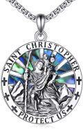 wholesale 925 Sterling Silver St Christopher Protect Us Cross Medal Charm Pendant Necklace for Men & Women-0-0