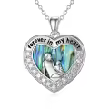 TOUPOP Sterling Silver Rose Heart Locket Pendant Necklace Father Daughter Gift-0-0