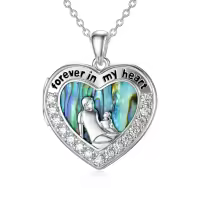 TOUPOP Sterling Silver Rose Heart Locket Pendant Necklace Father Daughter Gift-undefined