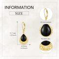 wholesale 925 Sterling Silver Teardrop Black Onyx Filigree Leverback Earrings - Bohemian  for Women-0-4