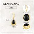 wholesale 925 Sterling Silver Teardrop Black Onyx Filigree Leverback Earrings - Bohemian  for Women-0-4