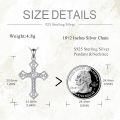 wholesale 925 Sterling Silver Cubic Zirconia Cross Pendant Necklace for Women and Men  45cm Chain Length-0-3