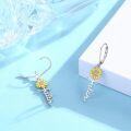wholesale 925 Sterling Silver Yellow Gold Plated Sunflower Faith Cross Leverback Huggies earrings for Women Girls-0-2