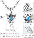 wholesale 925 Sterling Silver Blue Fire Opal Triangle Pendant Norse Jewelry for Men -0-3