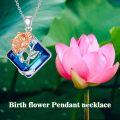 wholesale 925 Sterling Silver Blue Crystal Sunflower Pendant Necklace for Women - December Birthstone -0-5