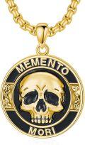 wholesale Gold-Plated 925 Sterling Silver  Gothic Skull Memento Mori Pendant Necklace for Men & Women-0-0