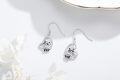 wholesale 925 Sterling Silver Hypoallergenic Heart-Shaped Raccoon Drop Earrings for Women Girls Gifts-0-2