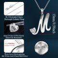 wholesale 18K White Gold Plated Sterling Silver Moissanite Heart Initial A-Z Necklace for Women-0-2