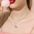 wholesale 925 Sterling Silver Fairy Moon Flower Charm Pendant Necklace - Gifts for Women & Girls-0-1