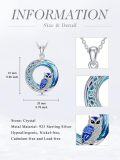 wholesale TOUPOP Owl Necklace Sterling Silver Owl Pendant Necklace With Crystal Christmas Owls Gifts For Women -0-3
