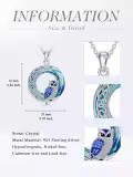 TOUPOP Sterling Silver Crystal Owl Pendant Necklace-0-3