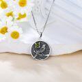 wholesale Silver Synthetic Stone Raven Pendant Crow Round Necklace Gift for Women-0-47