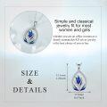 wholesale 925 Sterling Silver Blue Abalone Shell Lotus Pendant Necklace Yoga Gifts for Women-0-2