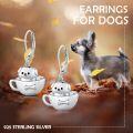 wholesale 925 Sterling Silver Adorable Puppy in Bowl Dangle Earrings Pet Lover Gift for Women Girls-0-5