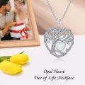 wholesale TOUPOP Opal Tree Of Life Necklace Sterling Silver September Birthstone Pendant Necklace Irish Celtic Heart Tree Jewelry Birthday Christmas Gifts For Women Wife Girlfriend -0-3