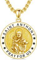 wholesale 925 Sterling Silver Plated  Gold  Saint Anthony Prayer Medal Pendant Necklace  for Men & Women Catholic s-0-0