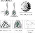 wholesale 925 Sterling Silver Green Moss Agate Teardrop Leverback Earrings-0-4